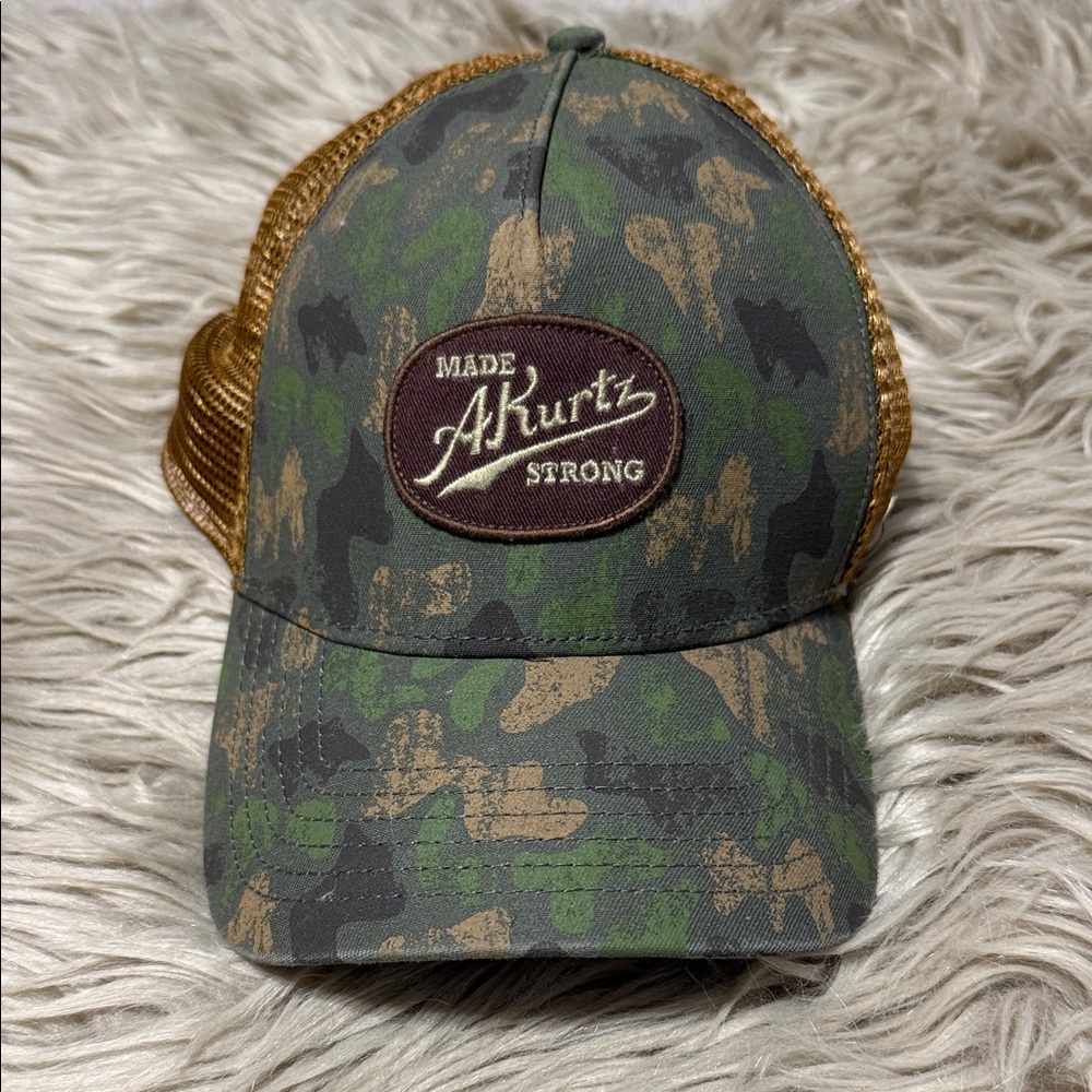 A. Kurtz Strong Camo Trucker Hat - Green/Brown